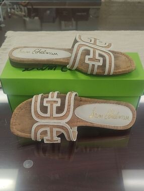 Sam Edelman Cork Slides with CreamTrim
